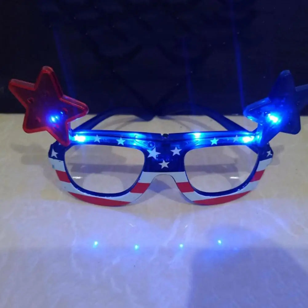 Viral Light Up American Flag Glasses Election Day Flashing Eyewear Patriotic Led Light up Sun Glasses for Independence Day Day for 4Th