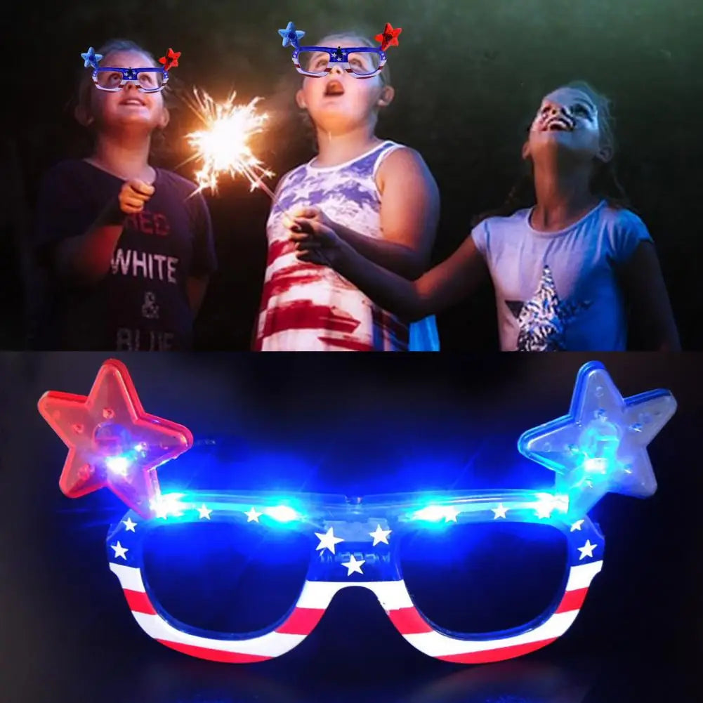 Viral Light Up American Flag Glasses Election Day Flashing Eyewear Patriotic Led Light up Sun Glasses for Independence Day Day for 4Th