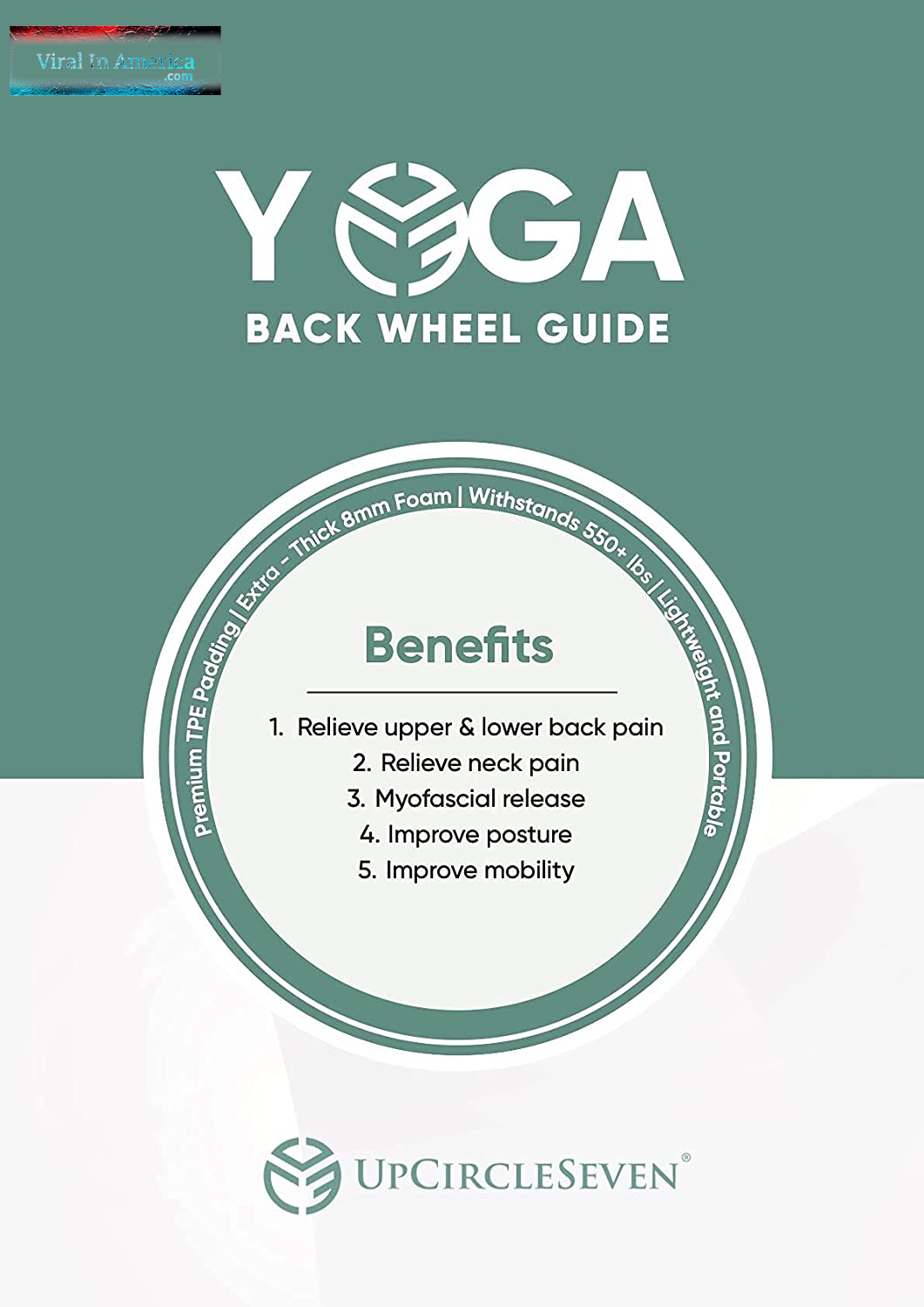 Upcircleseven Back Roller & Yoga Wheel - Relieve Lower & Upper Back Pain & Stiffness - Therapeutically Stretch, Mobilize & Decompress Your Spine - Increase Mobility, Flexibility & Alignment