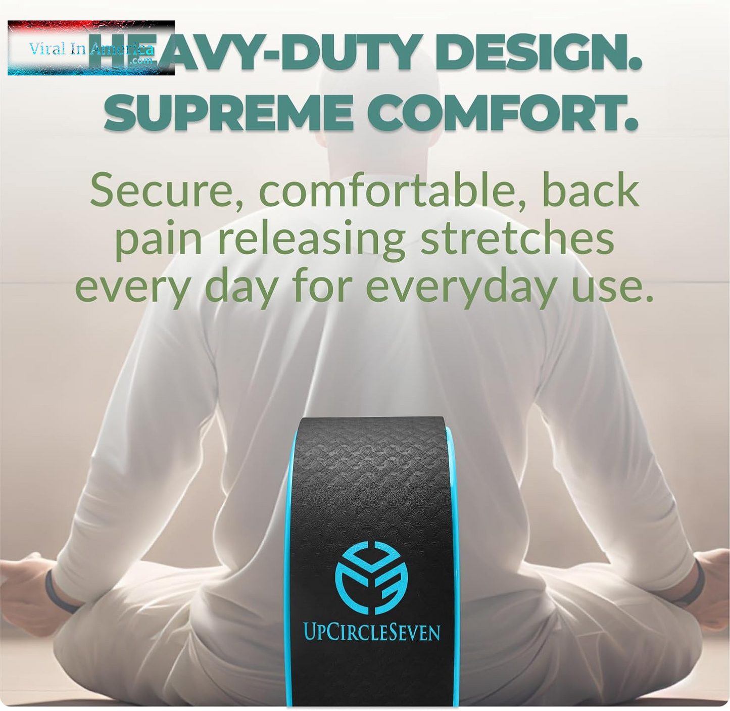 Upcircleseven Back Roller & Yoga Wheel - Relieve Lower & Upper Back Pain & Stiffness - Therapeutically Stretch, Mobilize & Decompress Your Spine - Increase Mobility, Flexibility & Alignment