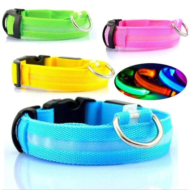 Viral LED Adjustable Dog Collar - Blinking Flashing Light Up Glow Pet Safety Waterproof