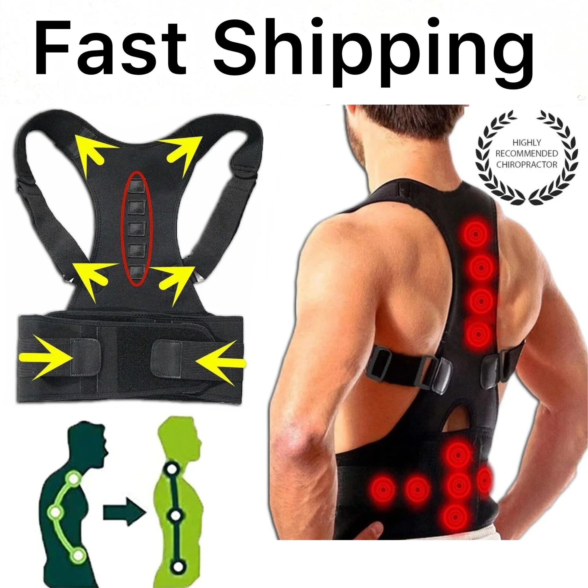 Viral Posture Corrector Support Magnetic Back Shoulder Brace Belt Band For Men Women