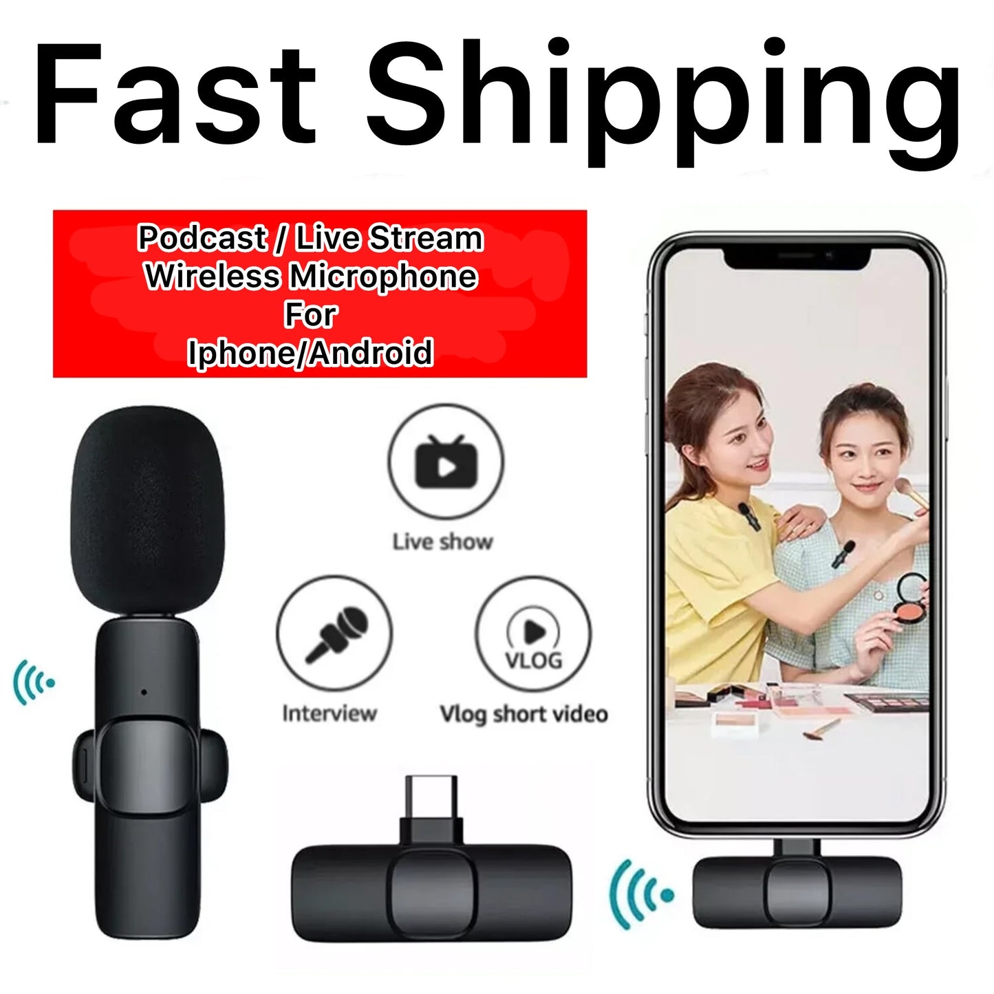 Viral Microphone Wireless Audio Video Recording Mini Mic for Android/Iphone