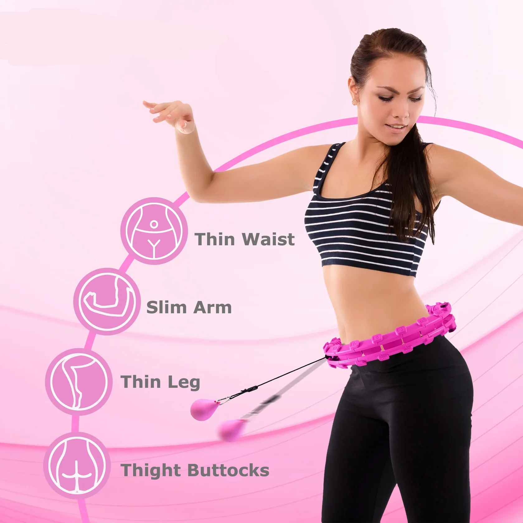 Viral Smart Weighted Hula Hoop for Exercise and Weight Loss, 24 Knots