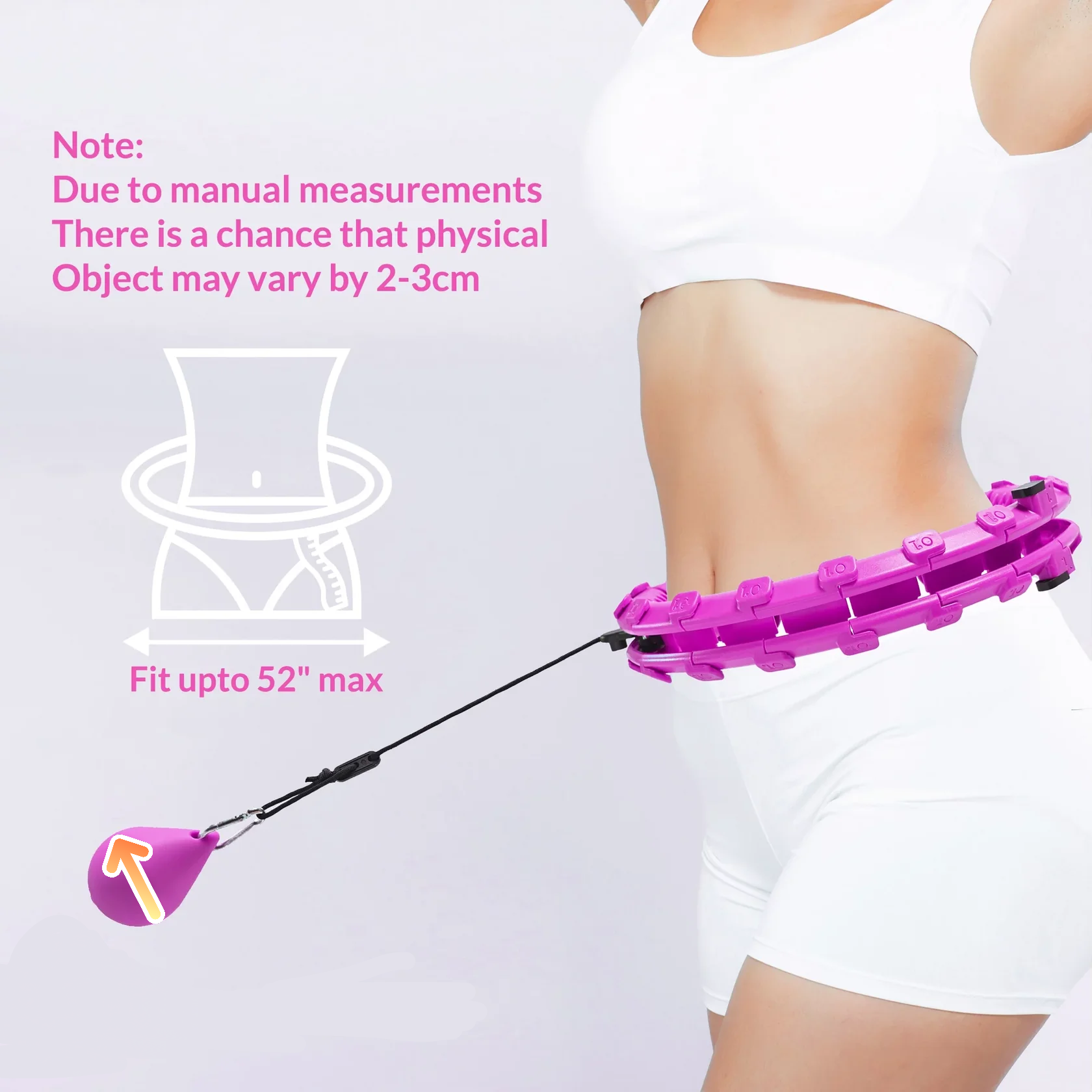 Viral Smart Weighted Hula Hoop for Exercise and Weight Loss, 24 Knots