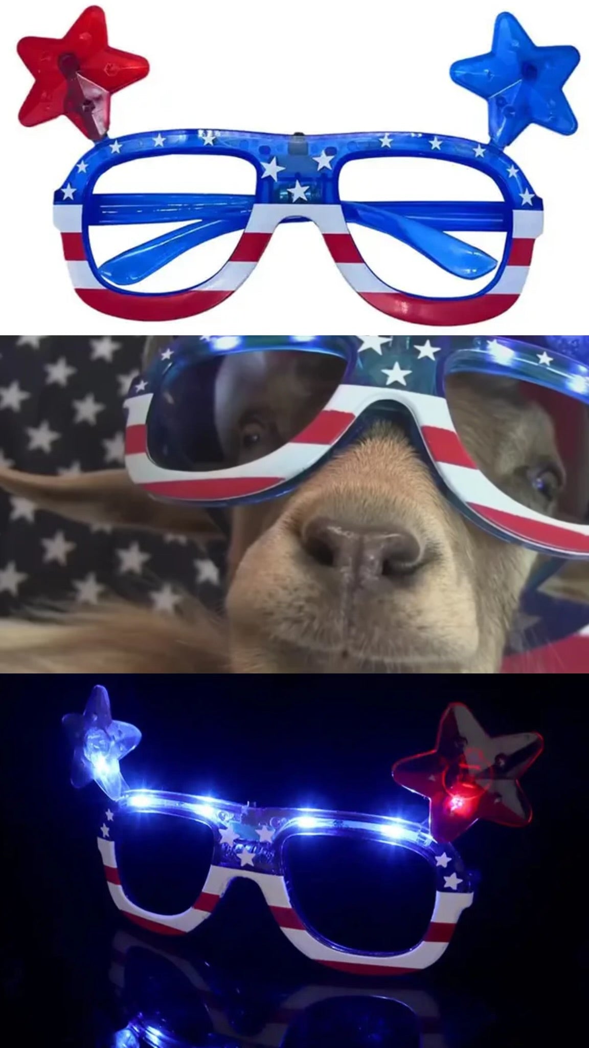 Viral Light Up American Flag Glasses Election Day Flashing Eyewear Patriotic Led Light up Sun Glasses for Independence Day Day for 4Th 