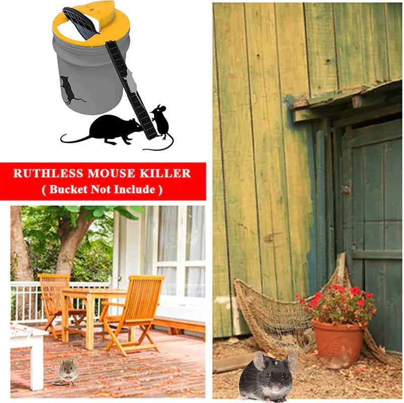 Viral In America Lid Bucket Mouse Trap Flip & Slide Effective Catcher 