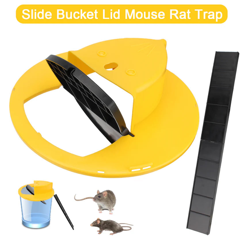 Viral In America Lid Bucket Mouse Trap Flip & Slide Effective Catcher 