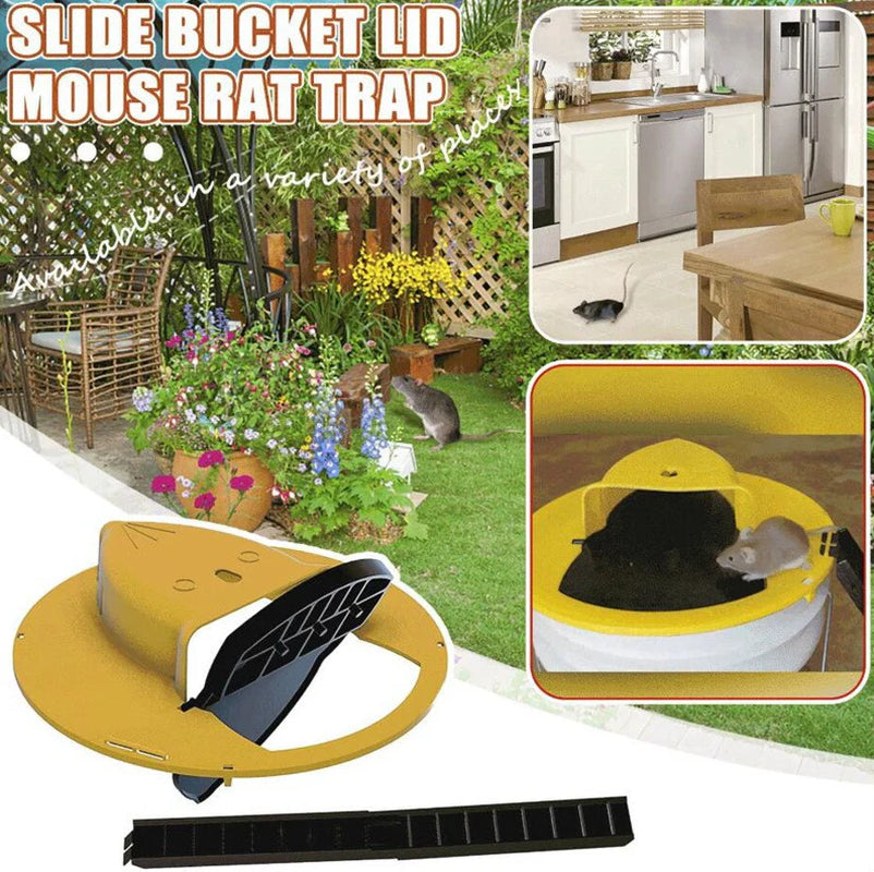 Viral In America Lid Bucket Mouse Trap Flip & Slide Effective Catcher 