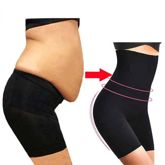 Viral Pantalones cortos moldeadores de cintura alta con control de barriga firme para mujer - Reductores sin costuras hasta la mitad del muslo