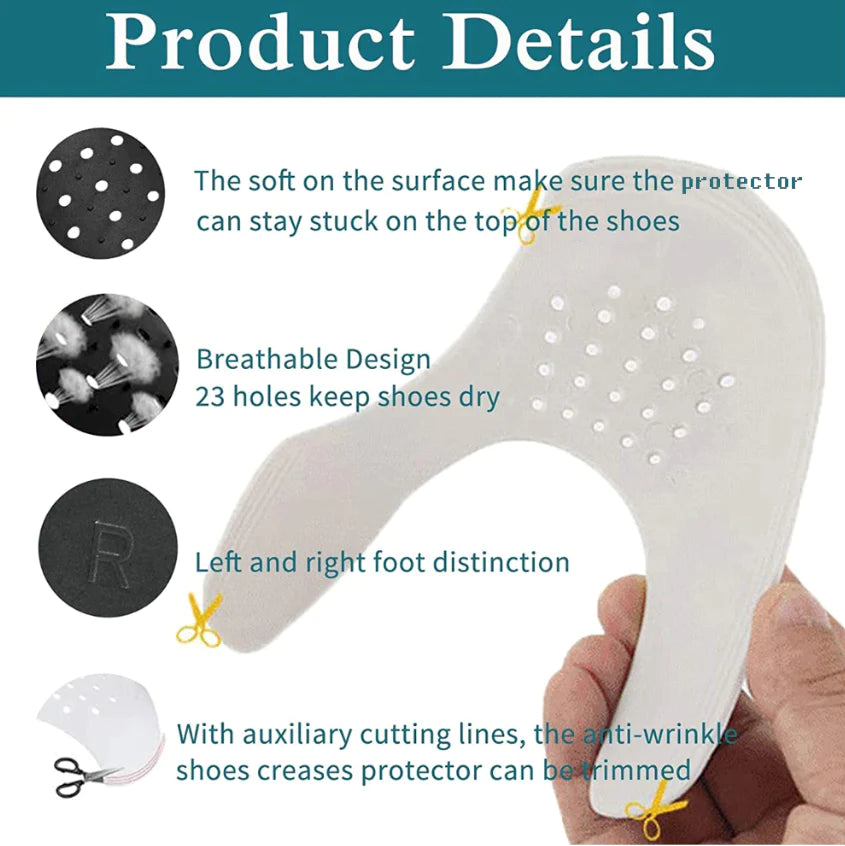 5 Pairs Shoe Protector anti Crease Force Fields Cover Toe Cap Creasing Decreaser