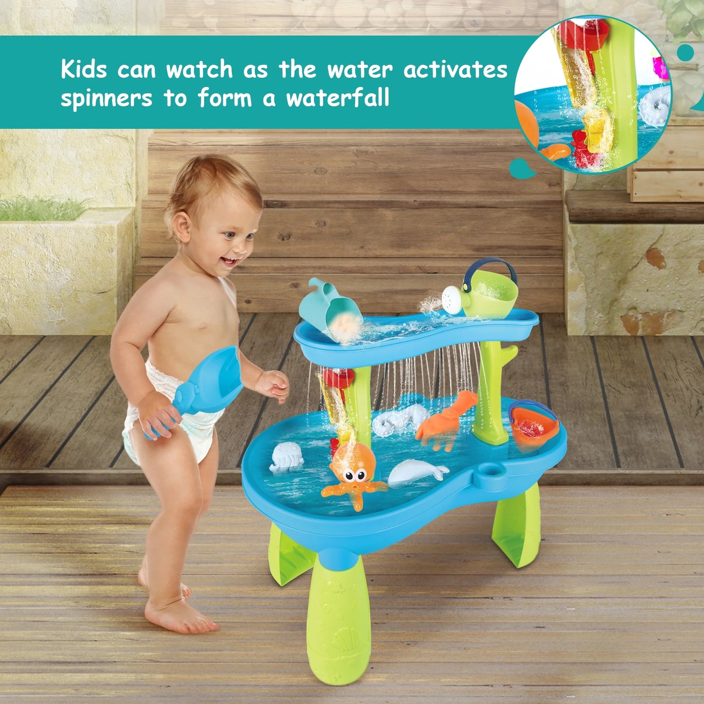 Viral Melliful Sand and Water Table for Toddlers – 19PCS Summer Outdoor Toy Set