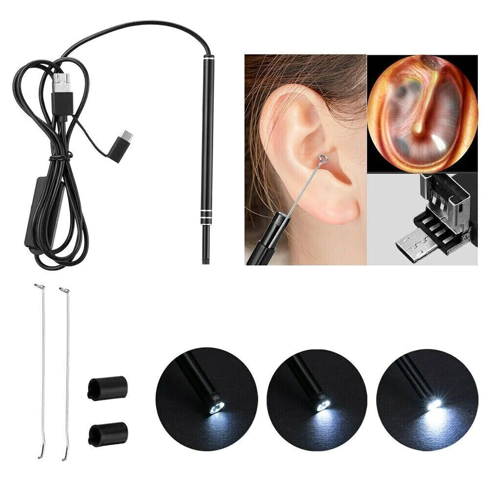 Viral HD LED Ear Endoscope Otoscope Camera Ear Wax Pick Cleaning Tool Cleaner Removal Kit