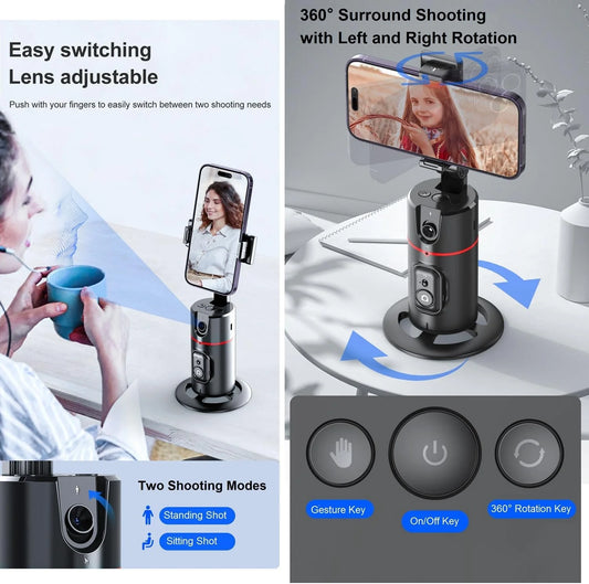 "360° Smart Face Tracking Tripod: Your Ultimate Follower. 