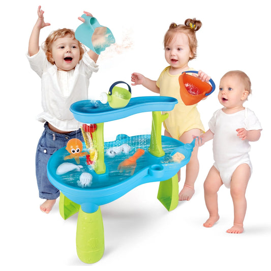 Viral Melliful Sand and Water Table for Toddlers – 19PCS Summer Outdoor Toy Set