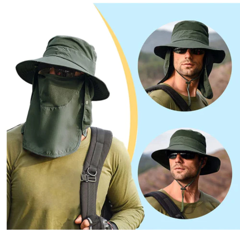 Viral In America Mosquitoes Wide Brim Sun Hat UV Protection Bucket Cap for Hiking Camping Fishing Safari Men Woman