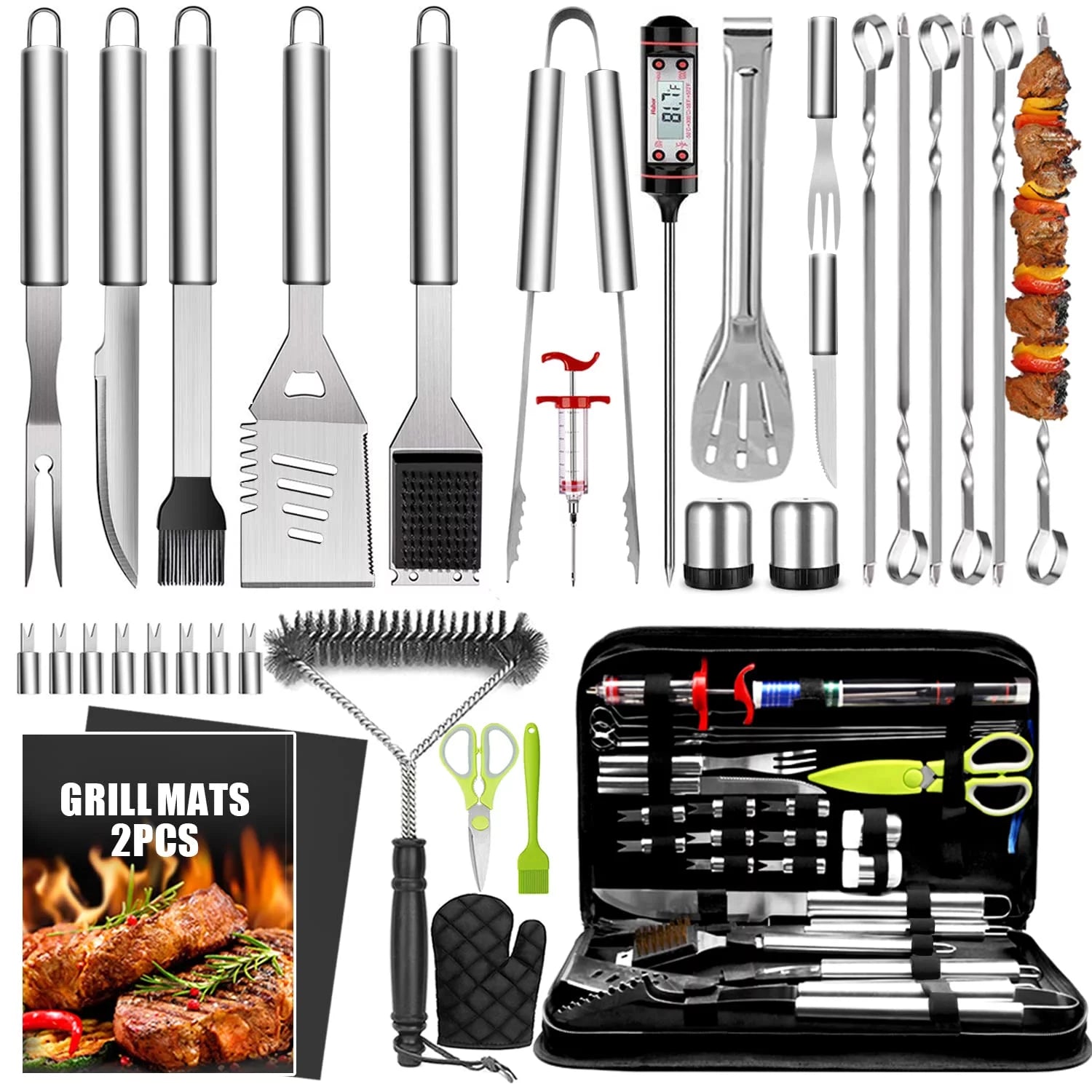 Ultimate Grill Master Set: 34-Piece Stainless Steel BBQ Accessories