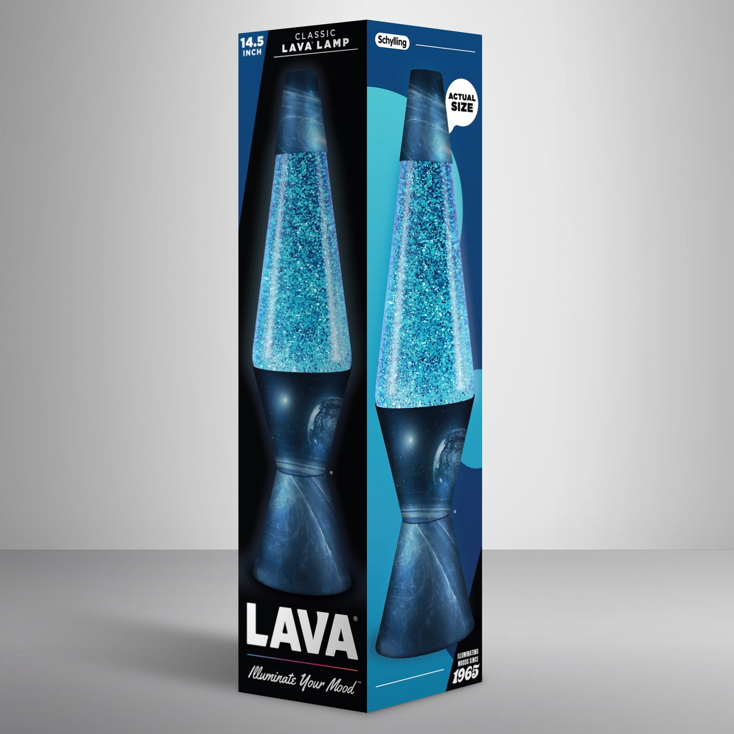 "Authentic LAVA Lamp - Azure Galaxy Edition: Silver Glitter with Blue Liquid"