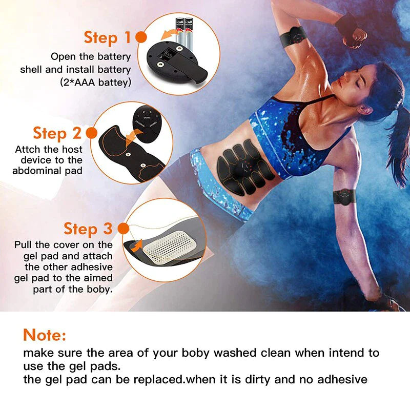 EMS Abdominal Muscle Toning Trainer ABS Stimulator Toner Fitness Binder Gym Belt