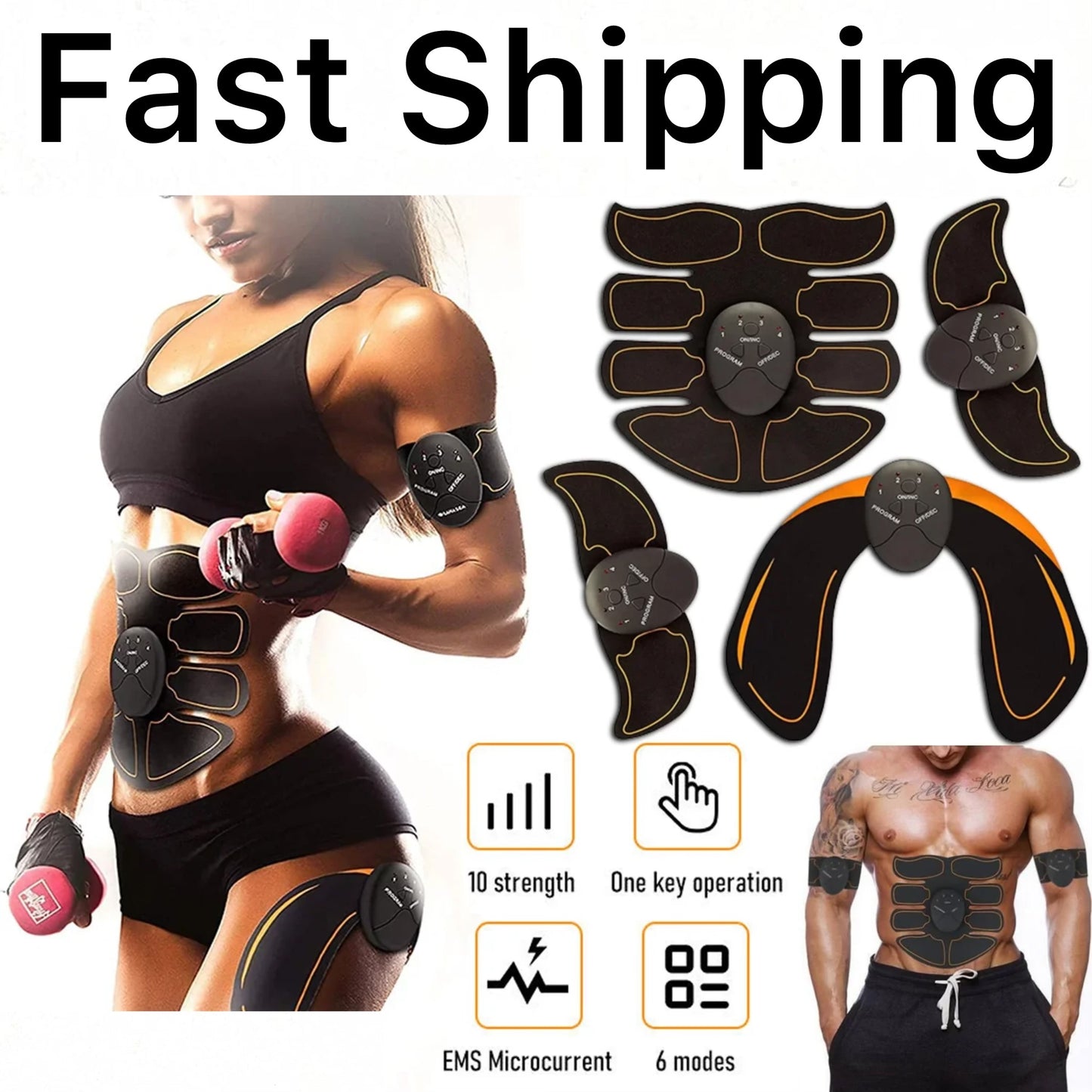 EMS Abdominal Muscle Toning Trainer ABS Stimulator Toner Fitness Binder Gym Belt