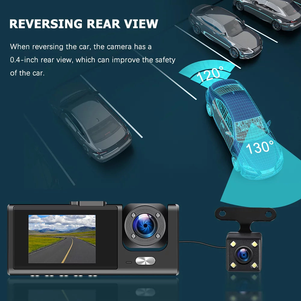 Dual Dash Cam Front and Backup 1080P Night Vision Loop Recording