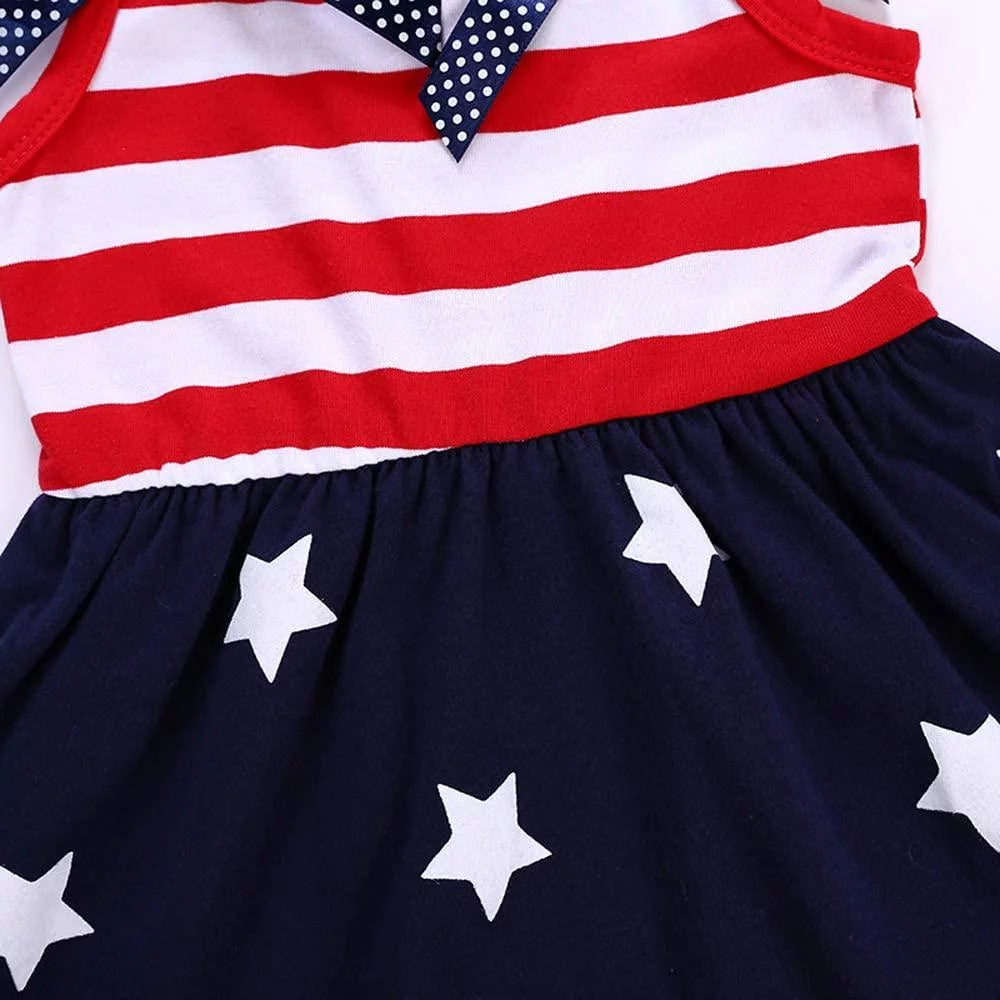 4Th of July Dresses Toddler Girl American Flag Tank Dress