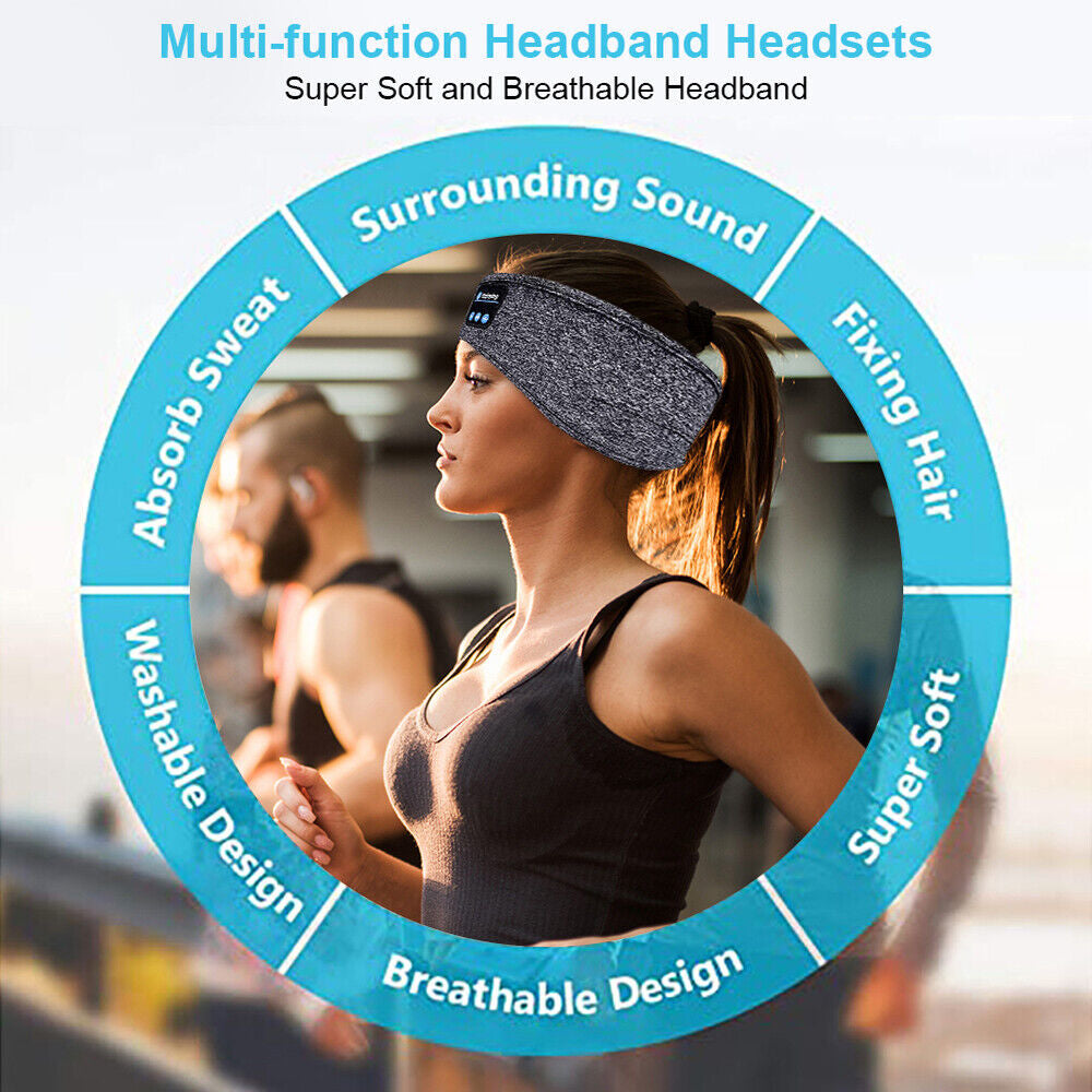 "Waterproof Sleep and Sport Headband" Bluetooth Wireless Headset