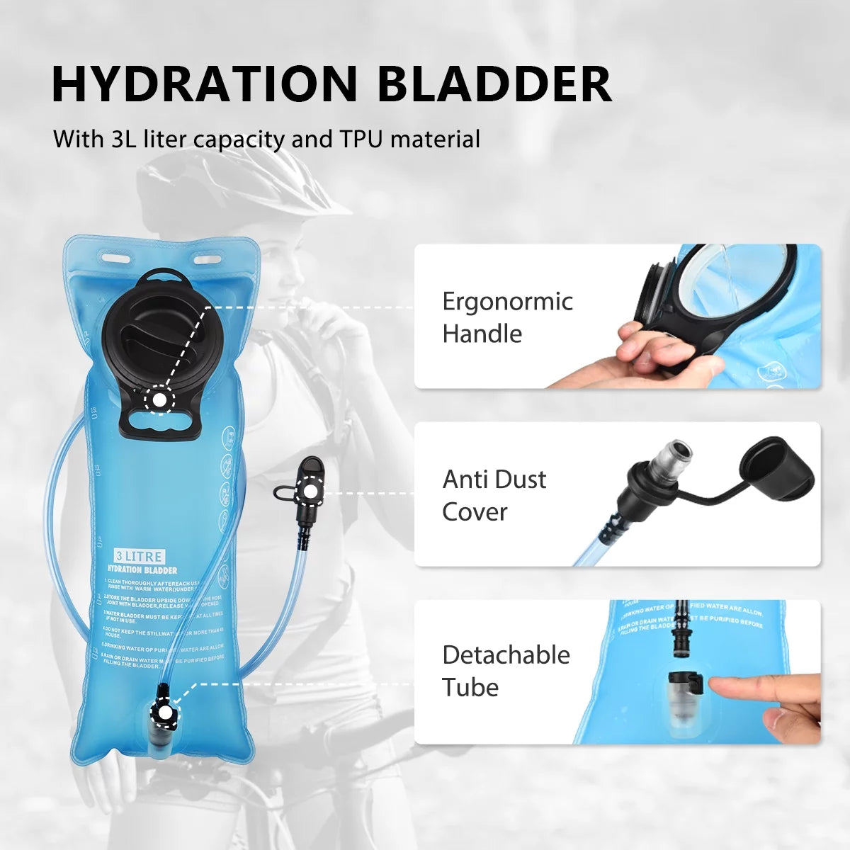 Viral 17L Hydration Backpack with 3L TPU Water Bladder