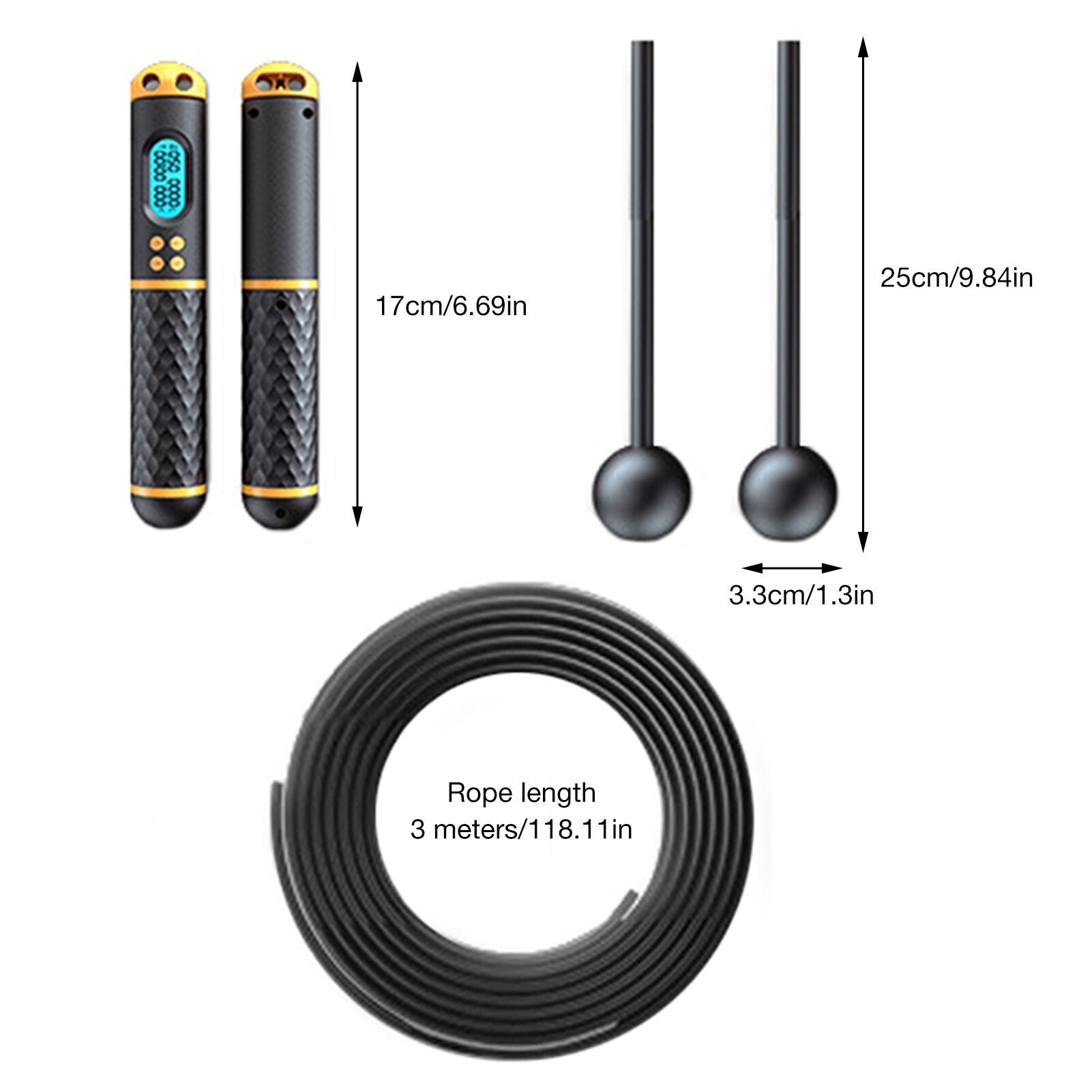 Viral 2-In-1 Jump Rope Intelligent Cordless Skipping Rope Digital Counter Gym Rope Weight Loss Training Speed Rope for Fitness Workout