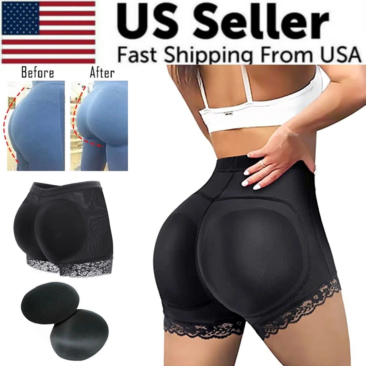 Viral FAKE ASS Butt Lifter & Hip Enhancer, Booty Shaper Padded Underwear Panty Women'S 