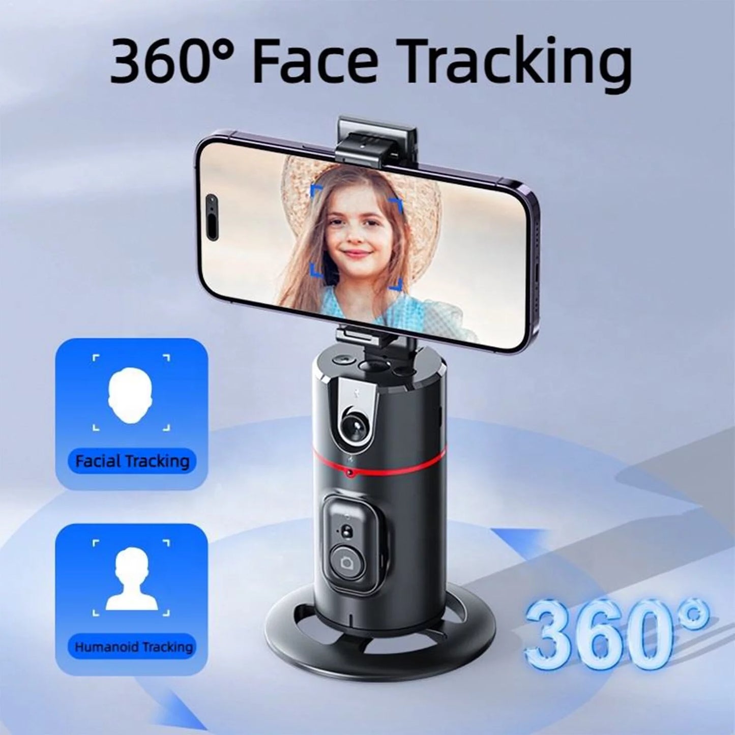 "360° Smart Face Tracking Tripod: Your Ultimate Follower. 