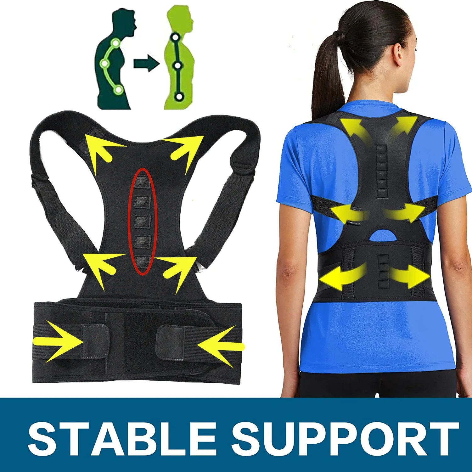 Viral Posture Corrector Support Magnetic Back Shoulder Brace Belt Band For Men Women