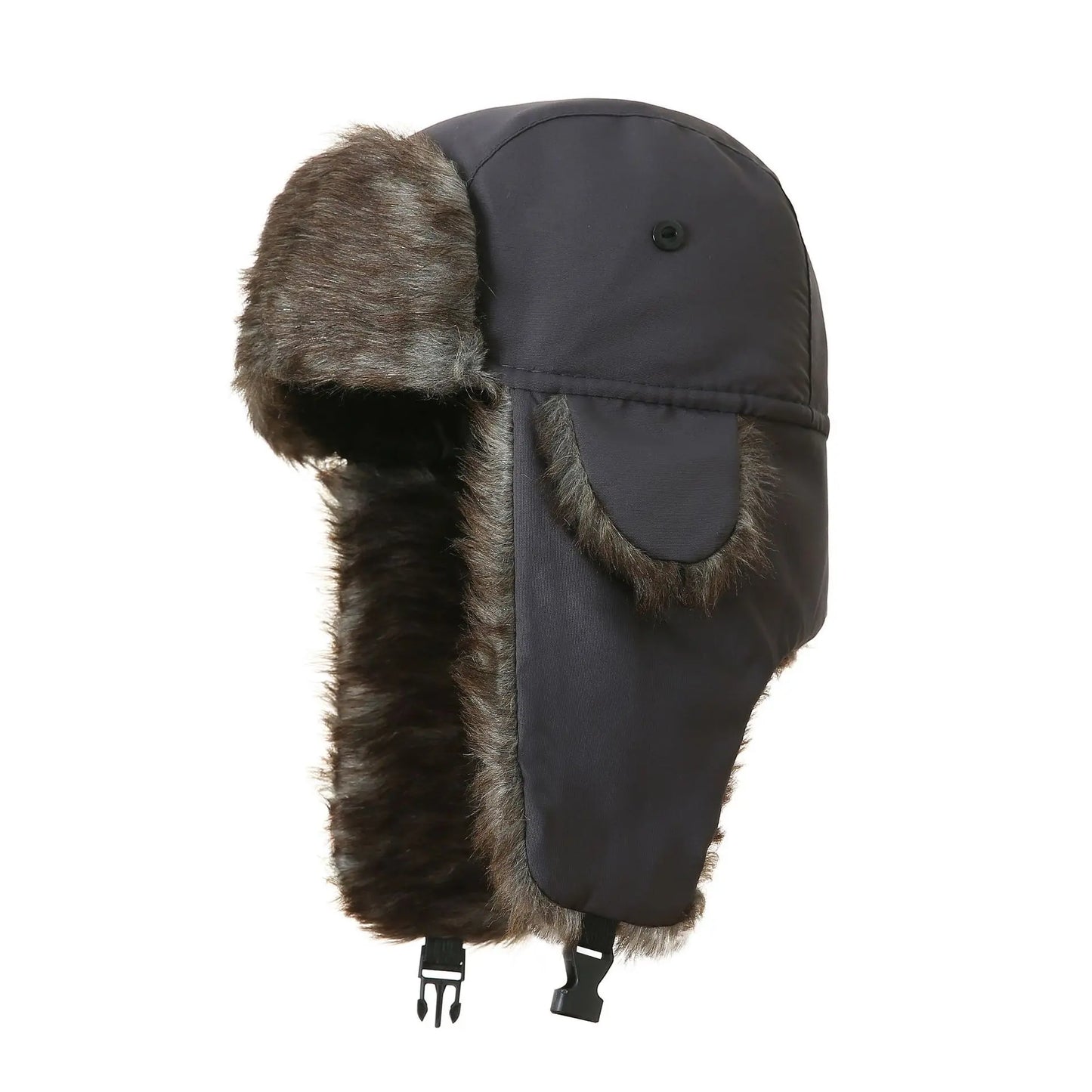 Men'S Winter Trapper Aviator Trooper Earflap Warm Russian Waterproof Ski Hat Bomber Cap Russian Warm Ear Protectors Hats