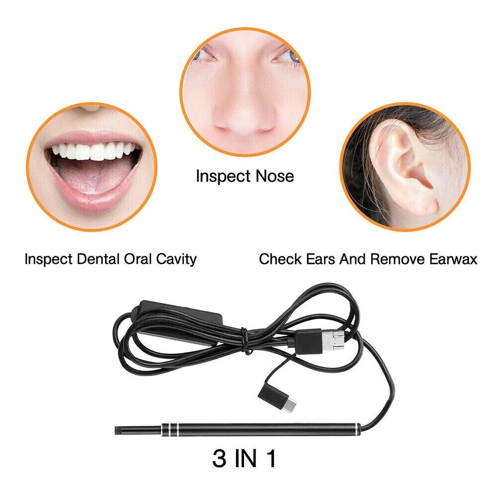 Viral HD LED Ear Endoscope Otoscope Camera Ear Wax Pick Cleaning Tool Cleaner Removal Kit