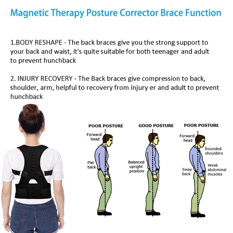 Viral Posture Corrector Support Magnetic Back Shoulder Brace Belt Band For Men Women