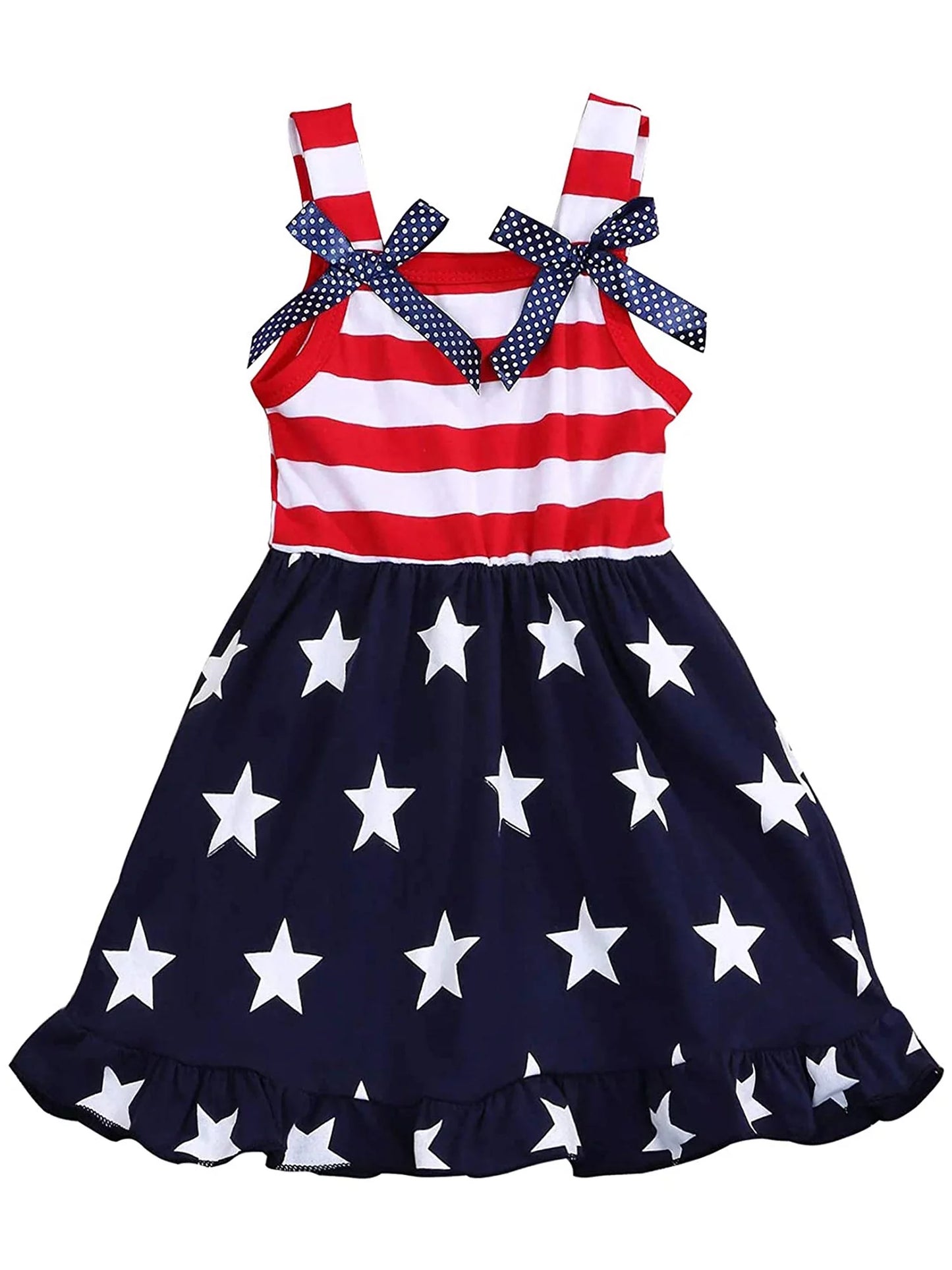 4Th of July Dresses Toddler Girl American Flag Tank Dress