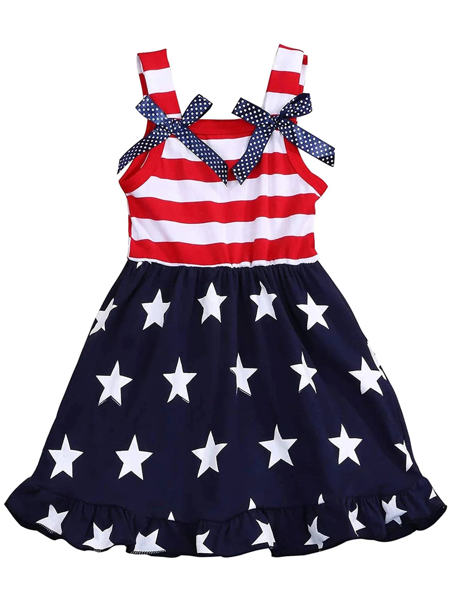 4Th of July Dresses Toddler Girl American Flag Tank Dress