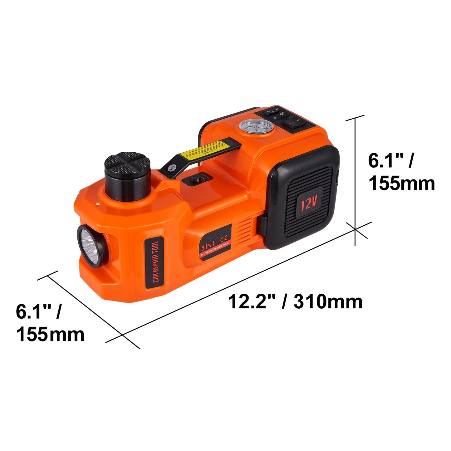 Viral Electric Car Jack 5 Ton 12V Electric Hydraulic Car Floor Jack with Built-In Tire Inflator Pump for Cars SUV Sedans