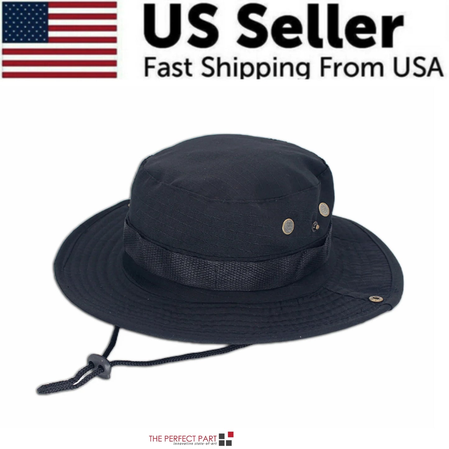 Viral In America Mosquitoes Wide Brim Sun Hat UV Protection Bucket Cap for Hiking Camping Fishing Safari Men Woman