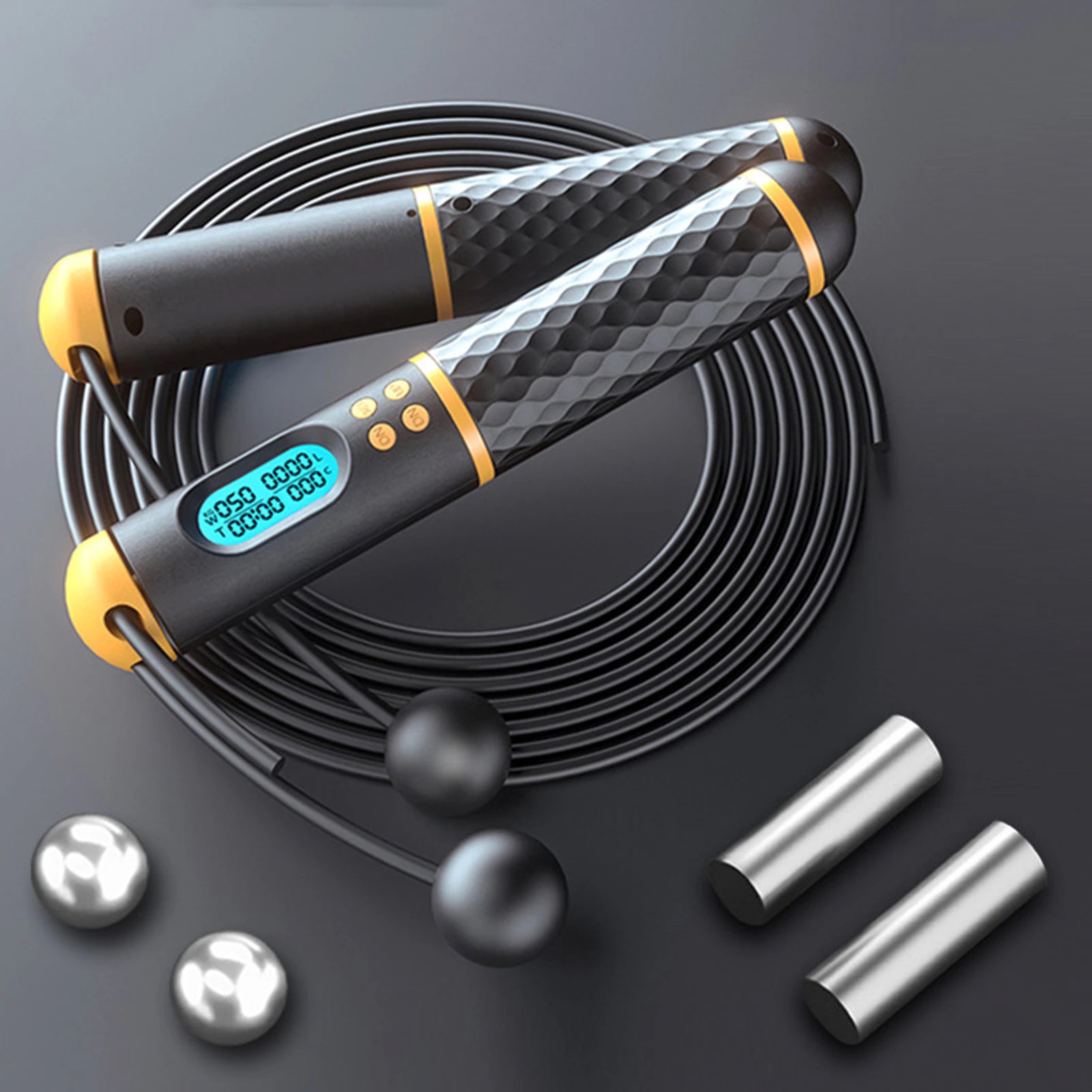 Viral 2-In-1 Jump Rope Intelligent Cordless Skipping Rope Digital Counter Gym Rope Weight Loss Training Speed Rope for Fitness Workout