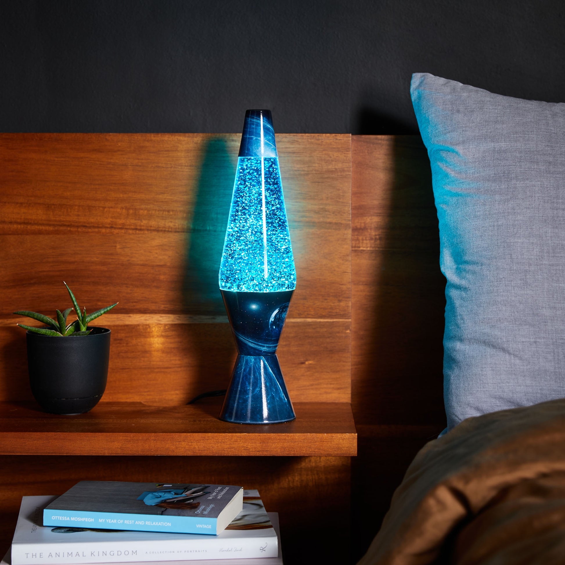 "Authentic LAVA Lamp - Azure Galaxy Edition: Silver Glitter with Blue Liquid"