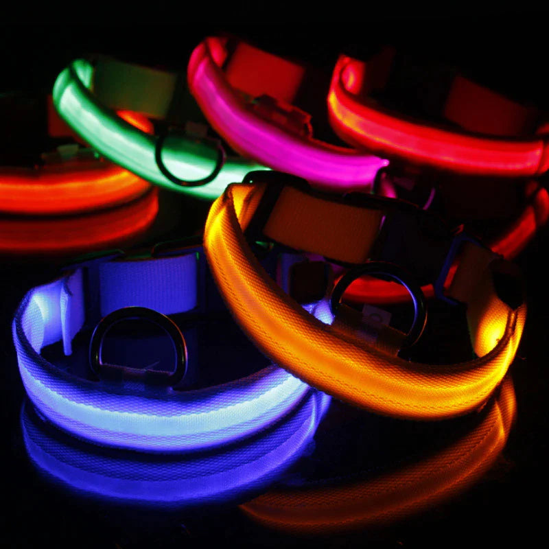 Viral LED Adjustable Dog Collar - Blinking Flashing Light Up Glow Pet Safety Waterproof