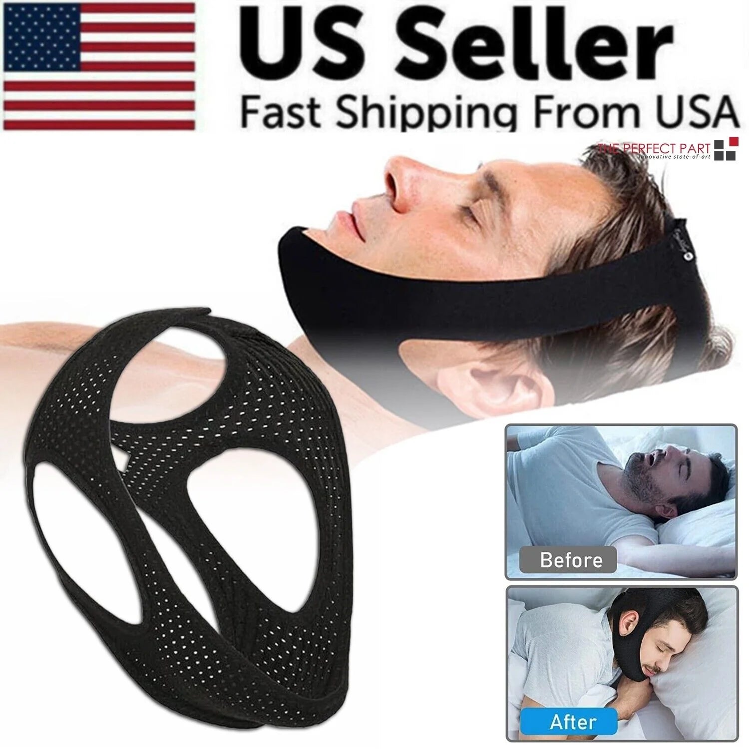 Viral Anti Snoring Chin Strap Sleep Apnea Snore Stop Belt Snoreless Sleep Jaw Solution