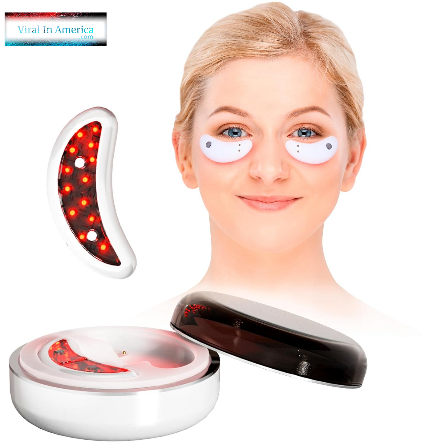 Viral Red Light Therapy Under Eye Patches - Lightweight, Chemical-Free, Hands-Free Treatment for Dark Circles & Fine Lines