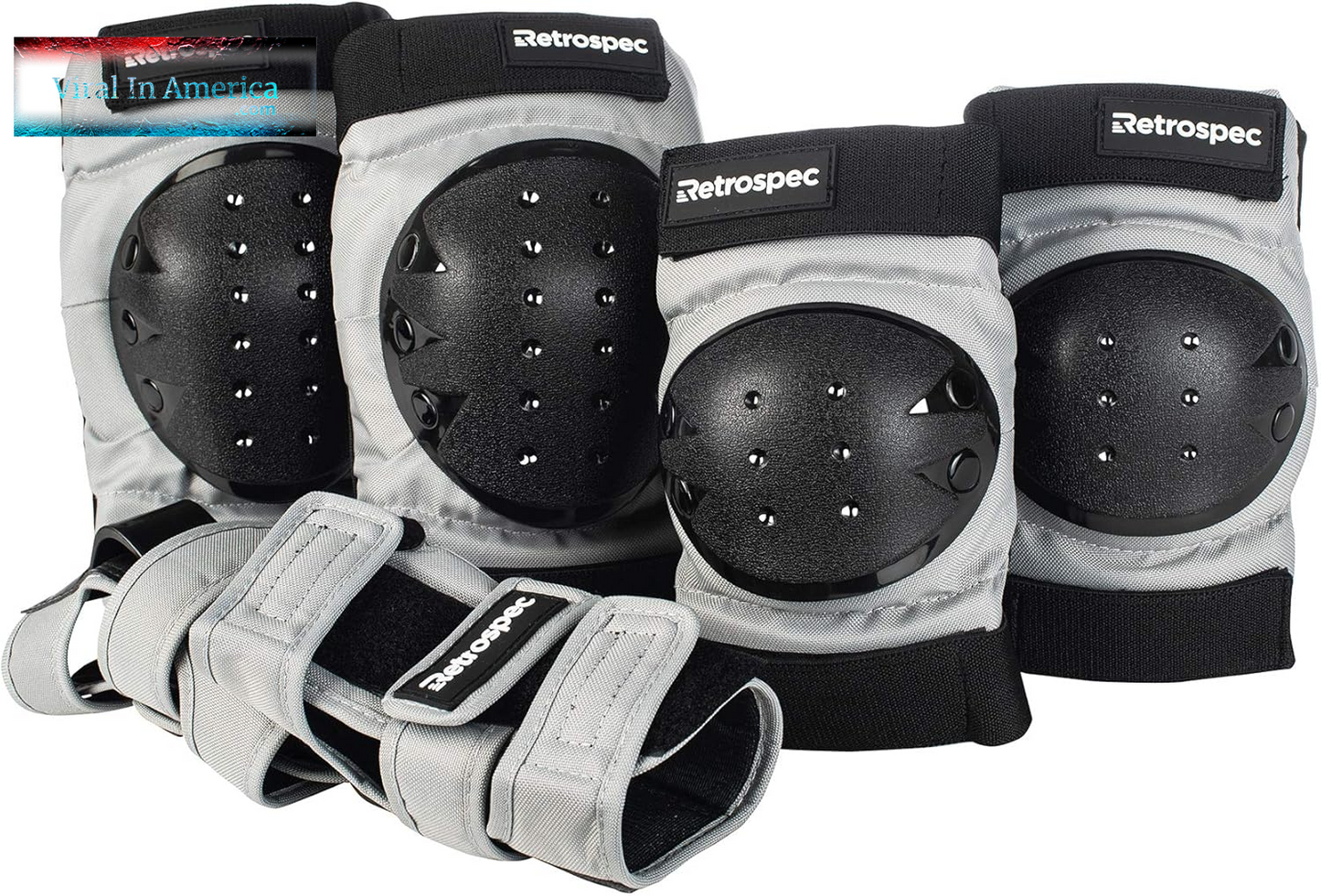 Retrospec Knee Pads, Elbow Pads & Wrist Guards for Men, Women & Kids - Protective Gear for Skateboarding, Roller Skate, Rollerblade, BMX & Scooter - Multi Sport Pad Set
