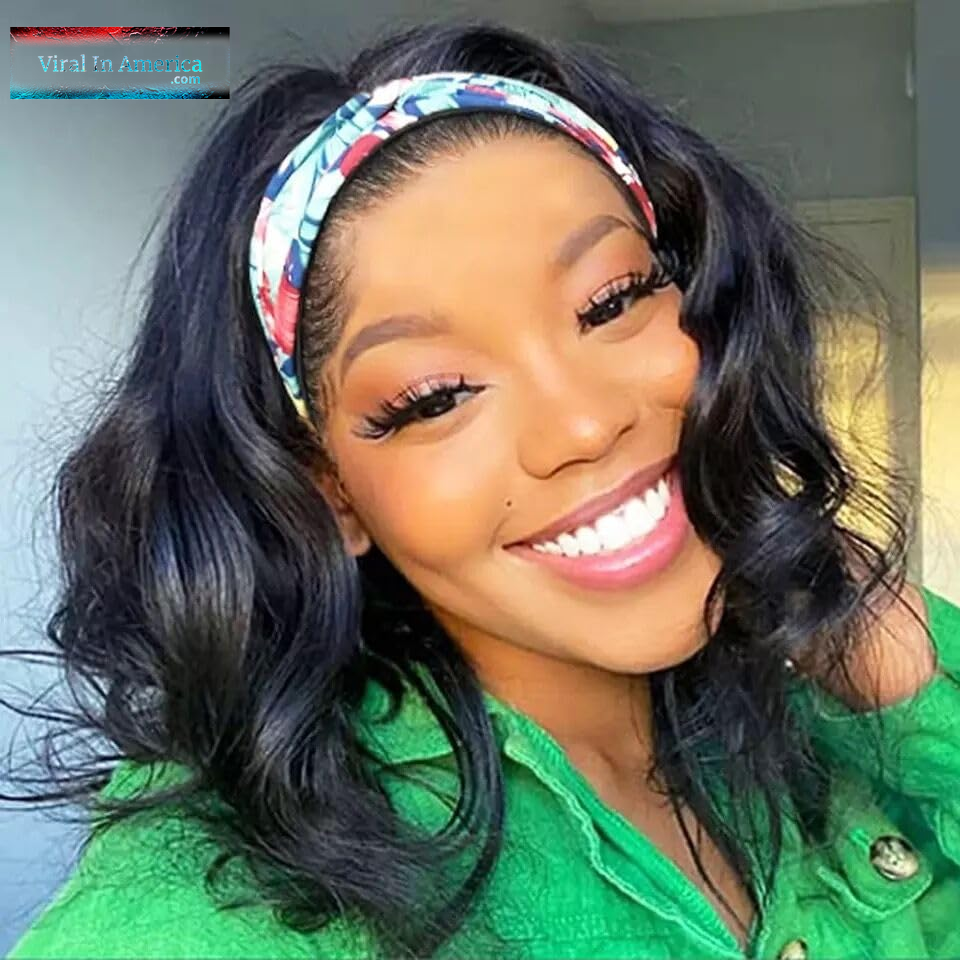 Catti Body Wave Headband Wig Human Hair Headband Wigs for Black Women Brazilian Virgin Hair Wear and Go Glueless Wigs Human Hair Headband Wig 150% Density (18" Headband Wigs)