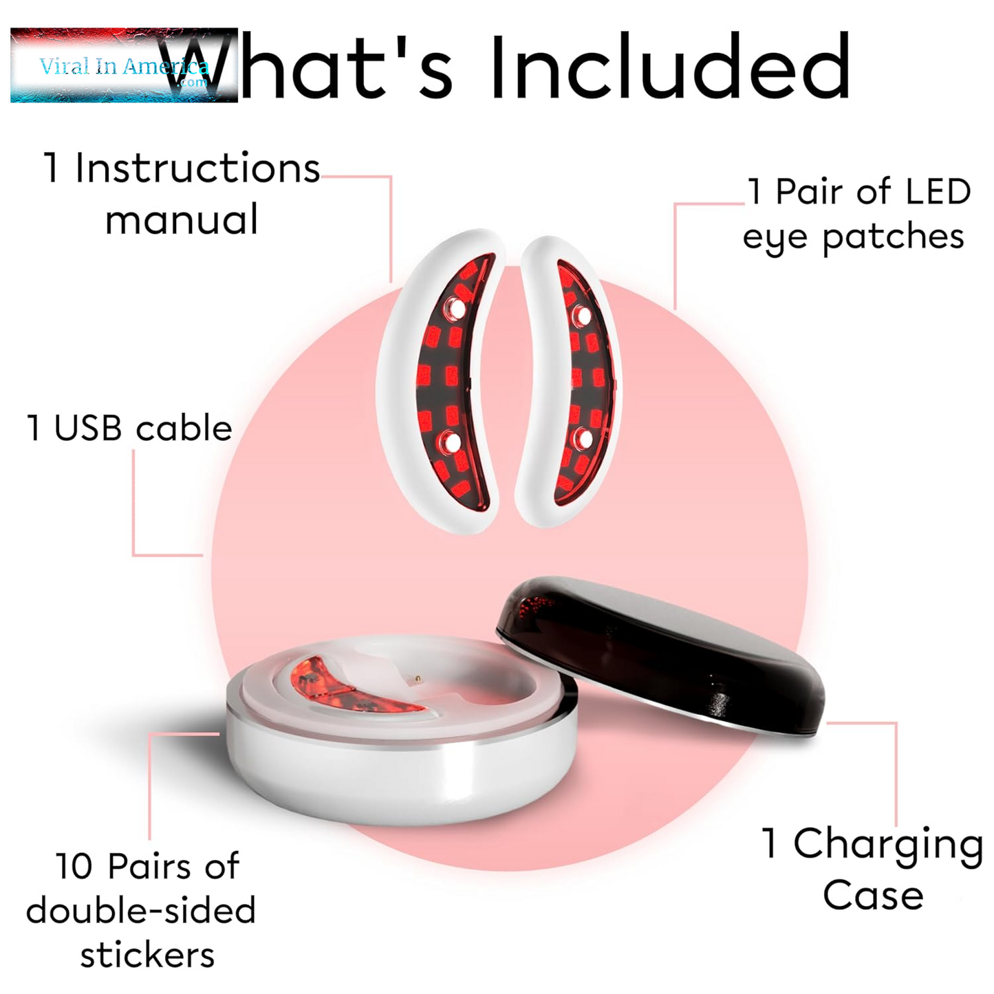 Viral Red Light Therapy Under Eye Patches - Lightweight, Chemical-Free, Hands-Free Treatment for Dark Circles & Fine Lines