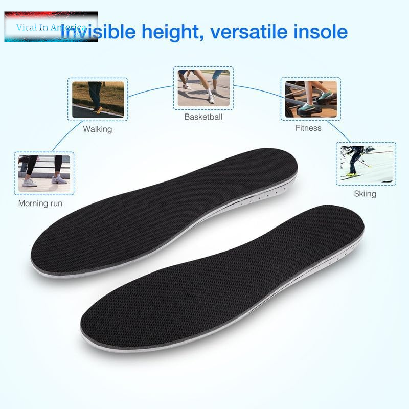 Viral Height Increase Insoles - Shoe Inserts for Men & Women, Invisible Heel Pads for Shoes to Make You Look Taller, Height Booster Heel Lift Shoe Insoles, Thin Insoles for Heel Support