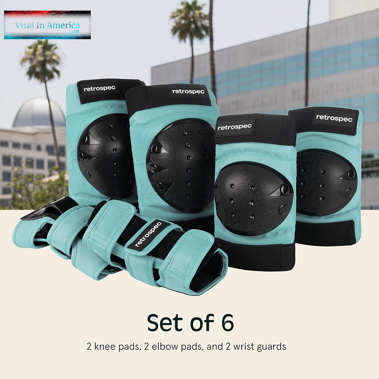 Retrospec Knee Pads, Elbow Pads & Wrist Guards for Men, Women & Kids - Protective Gear for Skateboarding, Roller Skate, Rollerblade, BMX & Scooter - Multi Sport Pad Set