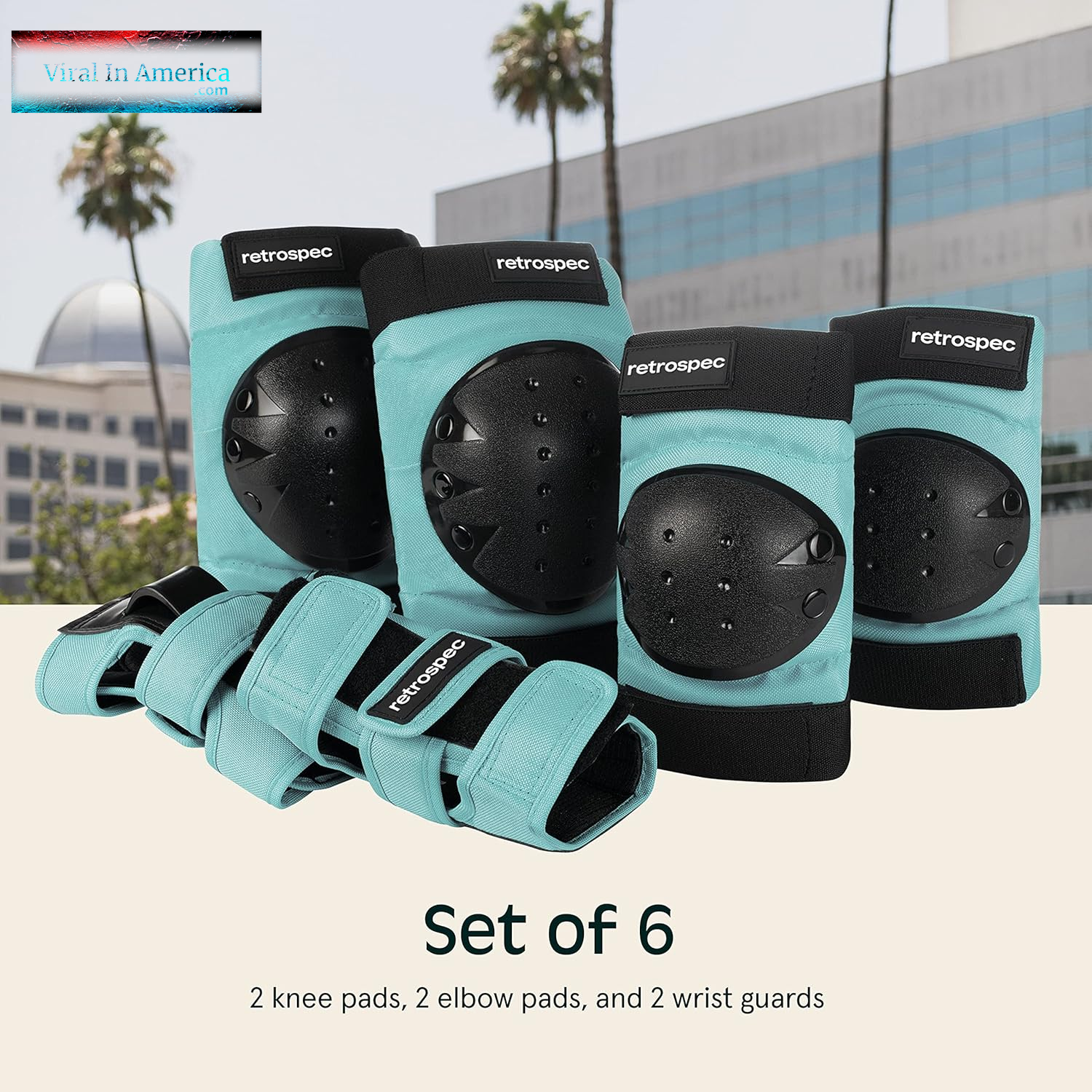 Retrospec Knee Pads, Elbow Pads & Wrist Guards for Men, Women & Kids - Protective Gear for Skateboarding, Roller Skate, Rollerblade, BMX & Scooter - Multi Sport Pad Set